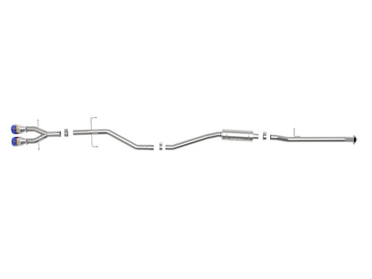 aFe Takeda 2.5in SS Cat-Back Exhaust w/ Blue Flame Tips | Honda Civic Si Coupe (17-20) (49-36620-L)