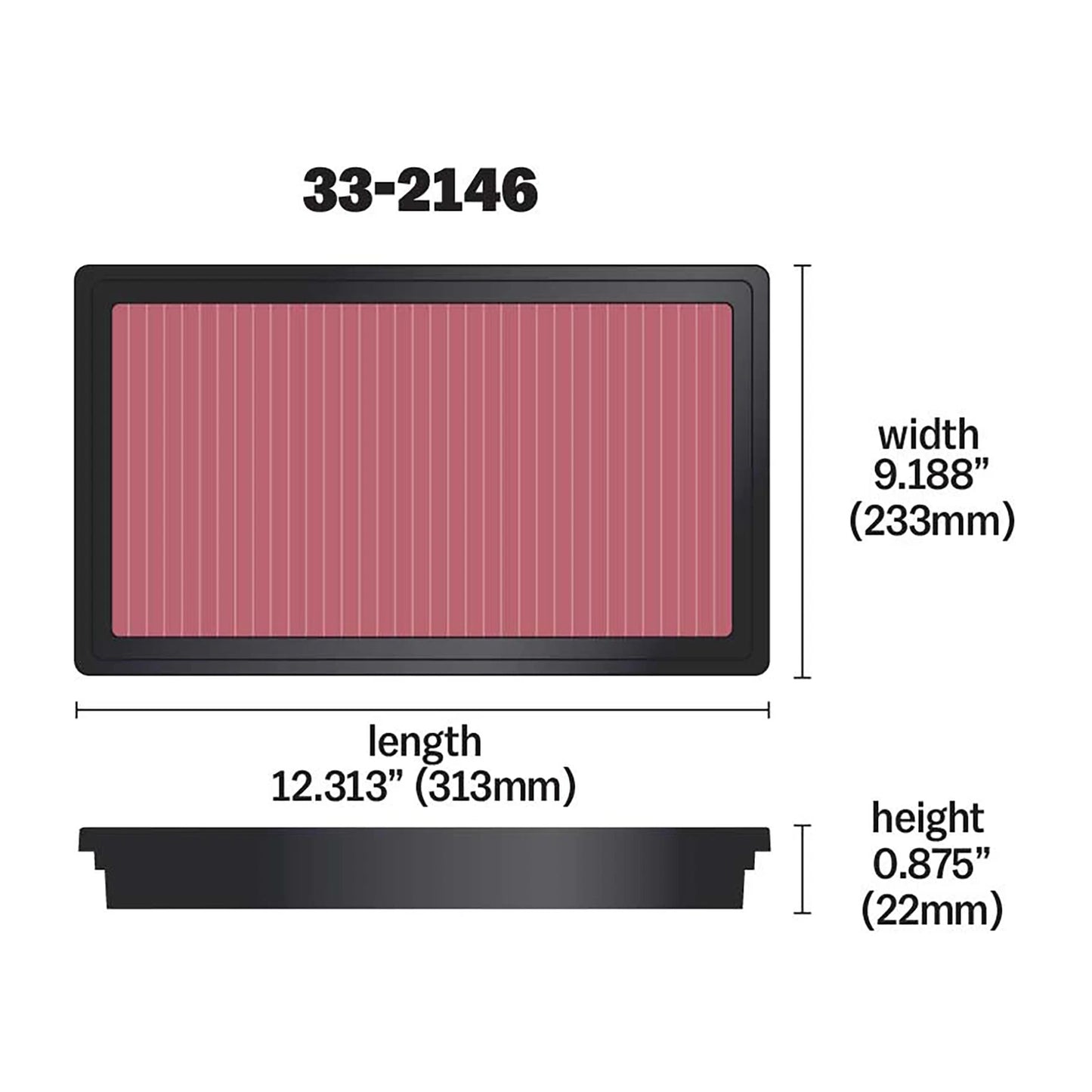K&N 33-2146 Performance Air Filter for 98-07 Land Cruiser 4.7L V8 / 98-08 LX470