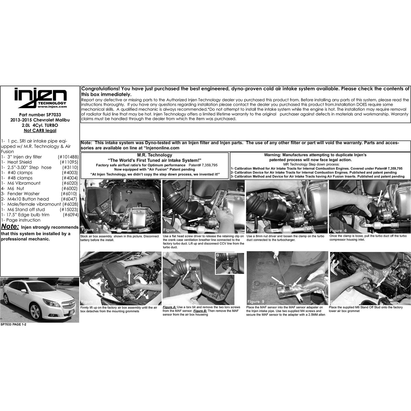Injen 2.0L Turbo Tuned Air Intake | Buick LaCrosse / Regal / Chevrolet Equinox (09-17) (SP7033BLK)