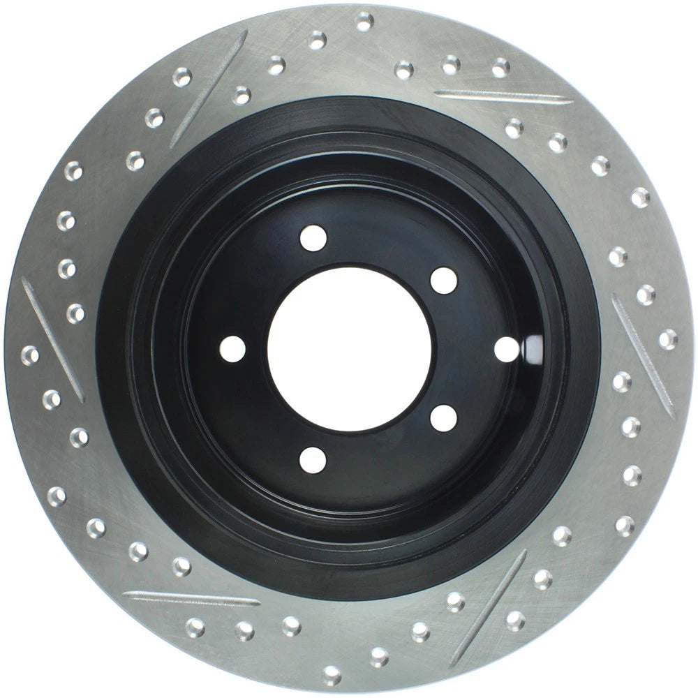 StopTech 127.63069L Rear Left Drilled Slotted Disc Brake Rotor for 08-16 Lancer