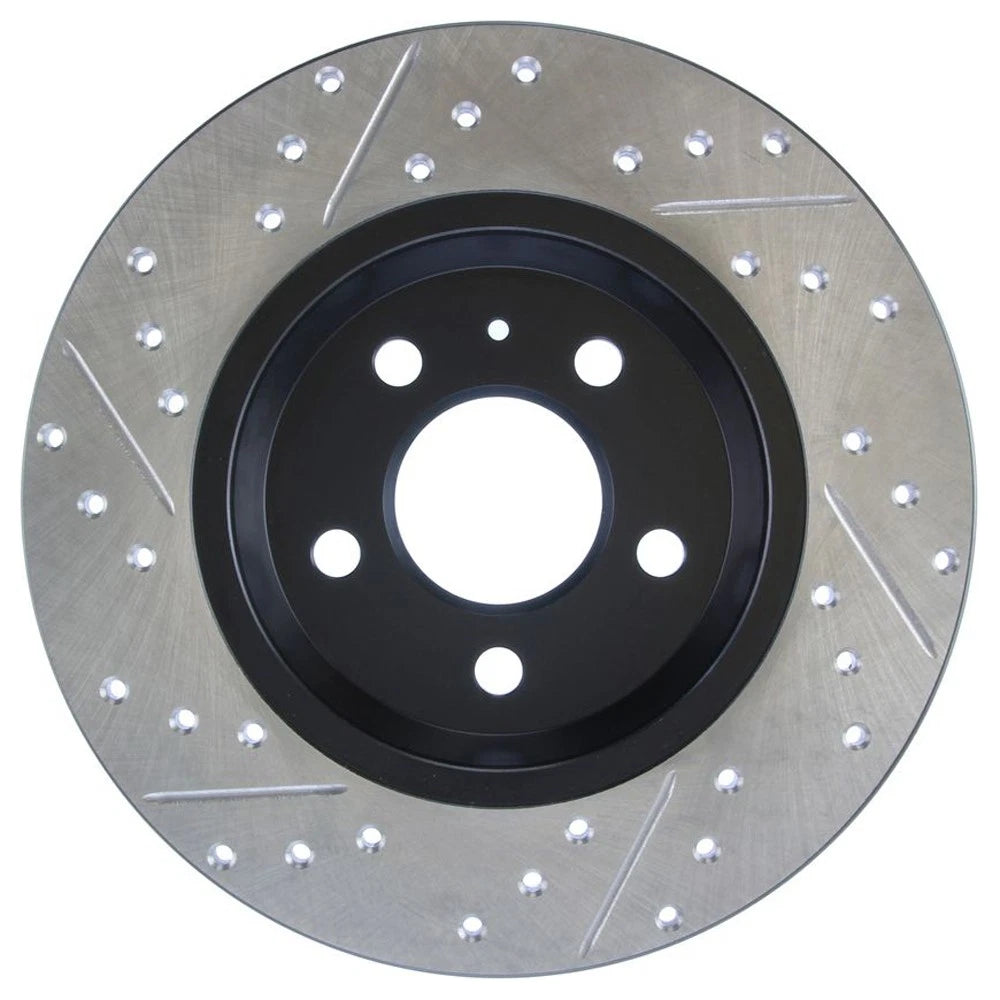 StopTech 127.33127L Rear Left Drilled Disc Brake Rotor for 2009-19 A4 / 09-17 Q5