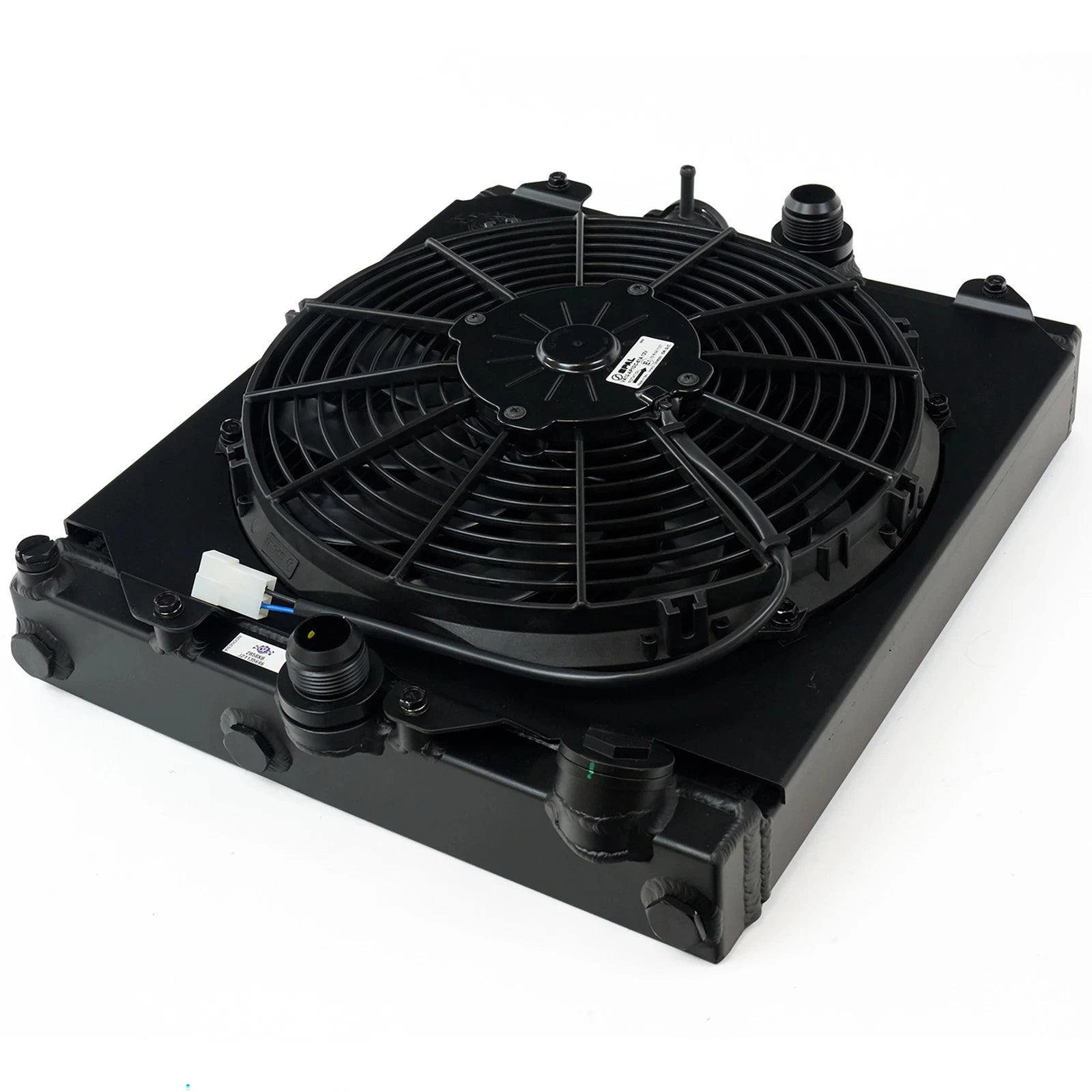 CSF Half Cooling Radiator with 12″ SPAL Fan (black) | MITSUBISHI Evolution 7/8/9