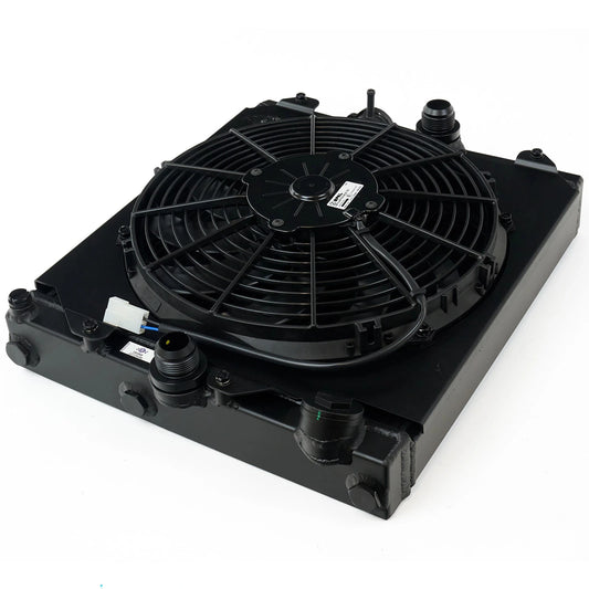 CSF Half Cooling Radiator with 12″ SPAL Fan (black) | MITSUBISHI Evolution 7/8/9
