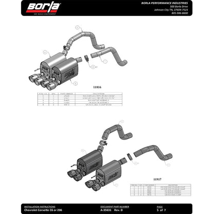 Borla Axle-Back Exhaust System - ATAK | 2009-2013 Chevrolet Corvette 6.2L (11812)