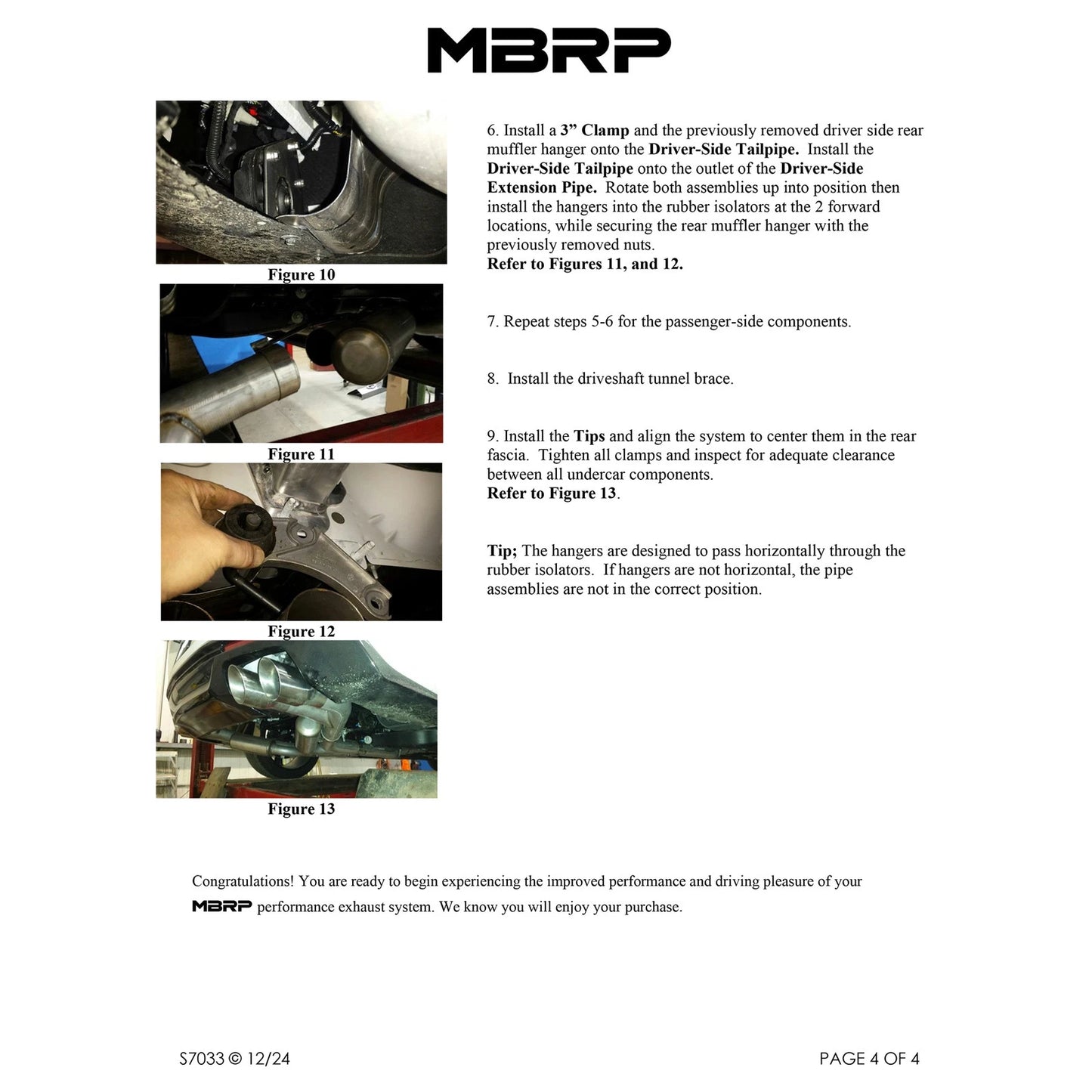 MBRP 3in Alum Race D&S Dual Cat-Back Exhaust w/ 4.5in Quad Tips | Camaro V8 (16+) (S7033AL)