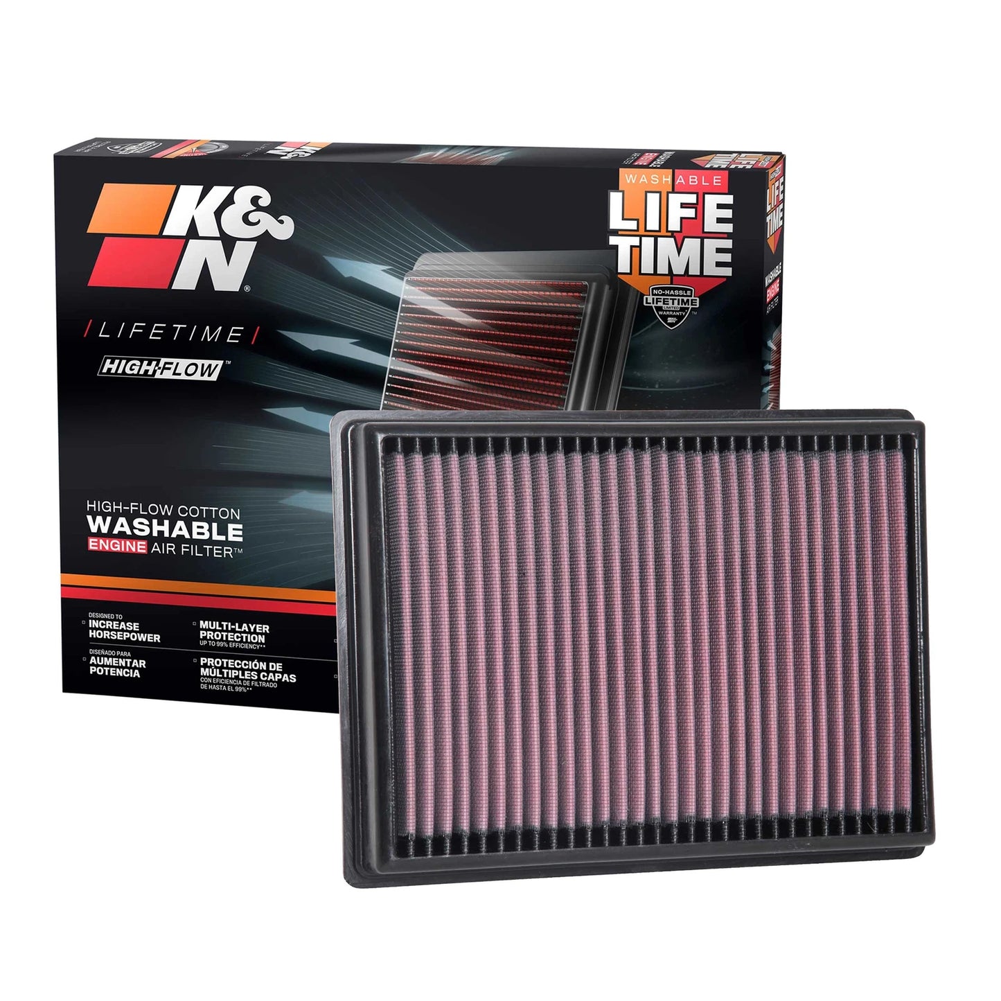 K&N 33-3131 High Flow Performance Air Filter for 2021-23 Bronco / 22-23 Maverick