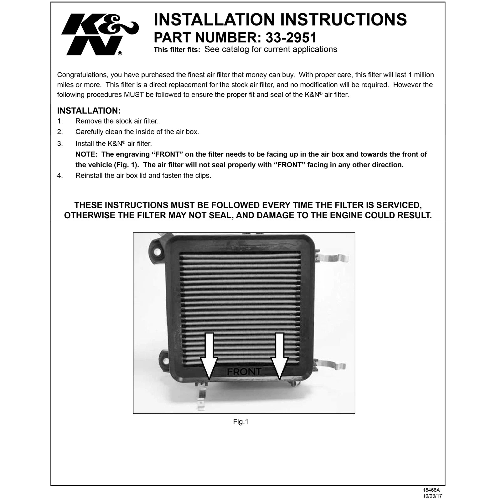 K&N Engineering Drop In Air Filter: Mitsubishi Triton 2.5L-L4 DSL 2008