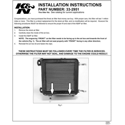 K&N Engineering Drop In Air Filter: Mitsubishi Triton 2.5L-L4 DSL 2008