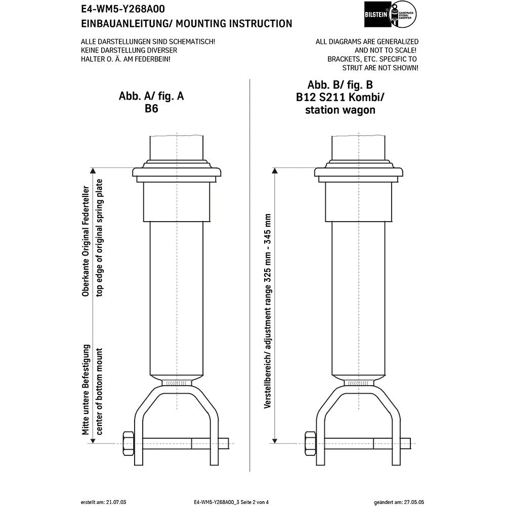 Bilstein B6 Performance Suspension Shock Absorber for 2003-2009 Mercedes-Benz E320