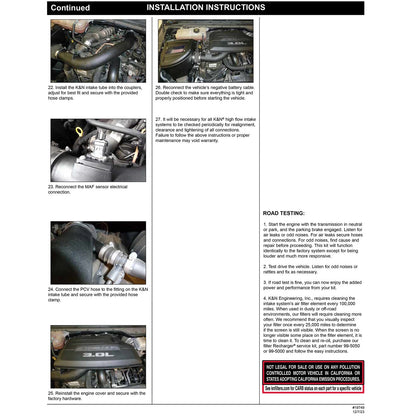 K&N 20-23 RAM 1500 V6 3.0L Diesel Performance Air Intake System | RAM 1500 V6 3.0L Diesel (63-1586)