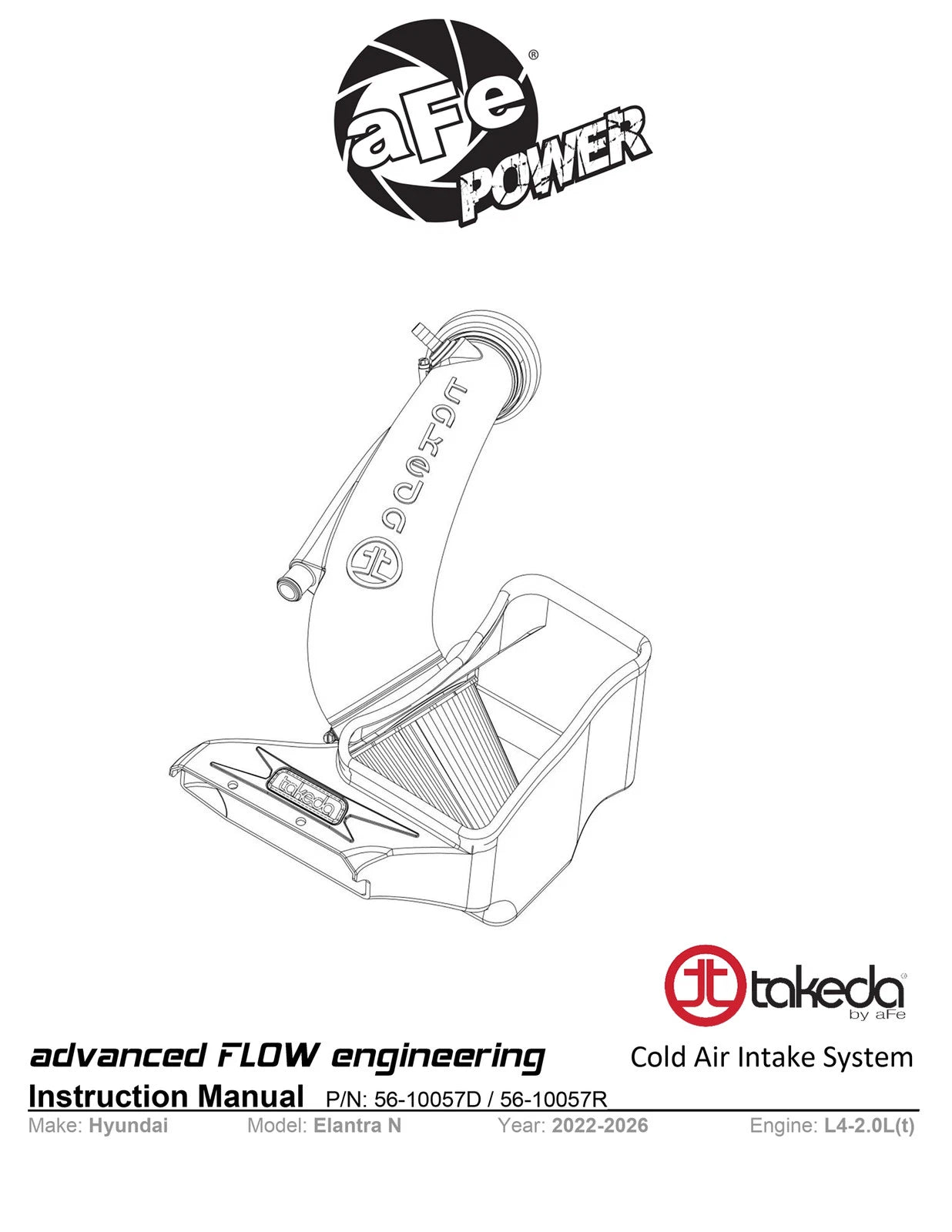 aFe Takeda Stage-2 Pro 5R Cold Air Intake | Hyundai Elantra N 2022 (56-10057R)