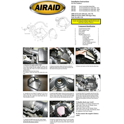 Airaid 08-10 Ford F-250/350 5.4L V8/6.8L V10 CAD Intake System w/o Tube (Oiled / Red Media) | Ford F-250/350 (08-10) (400-226)