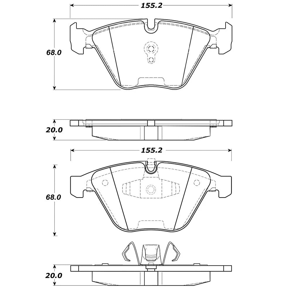 StopTech 308.12600 Front Brake Pads Set for 2006-11 323i / 07-13 328i / 10-15 X1