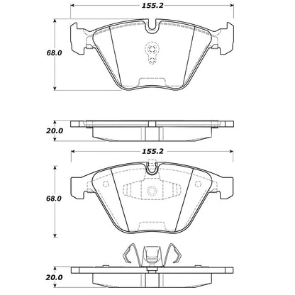 StopTech 308.12600 Front Brake Pads Set for 2006-11 323i / 07-13 328i / 10-15 X1