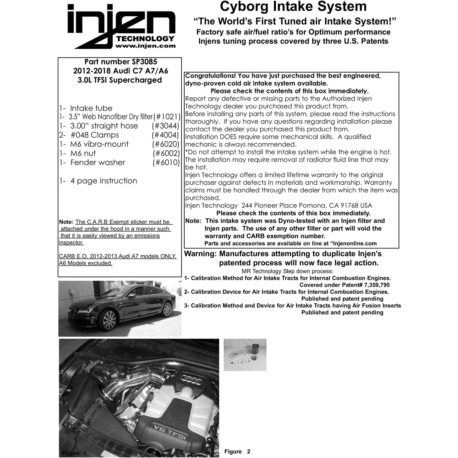 Injen SP Short Ram Cold Air Intake | Audi A6/A7 Quattro (12-18) (SP3085)