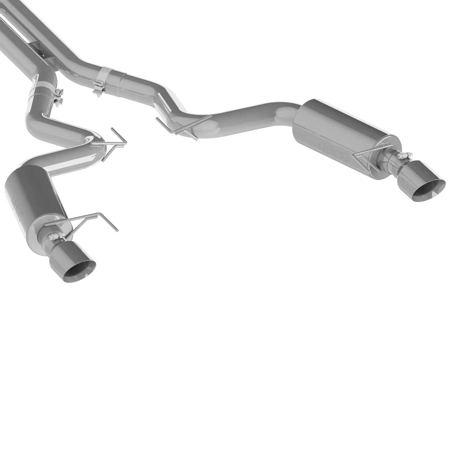 MBRP T409 Stainless Steel 3" Cat-Back - Dual Split Exit | 2015-2024 Ford Mustang EcoBoost (S7274409)