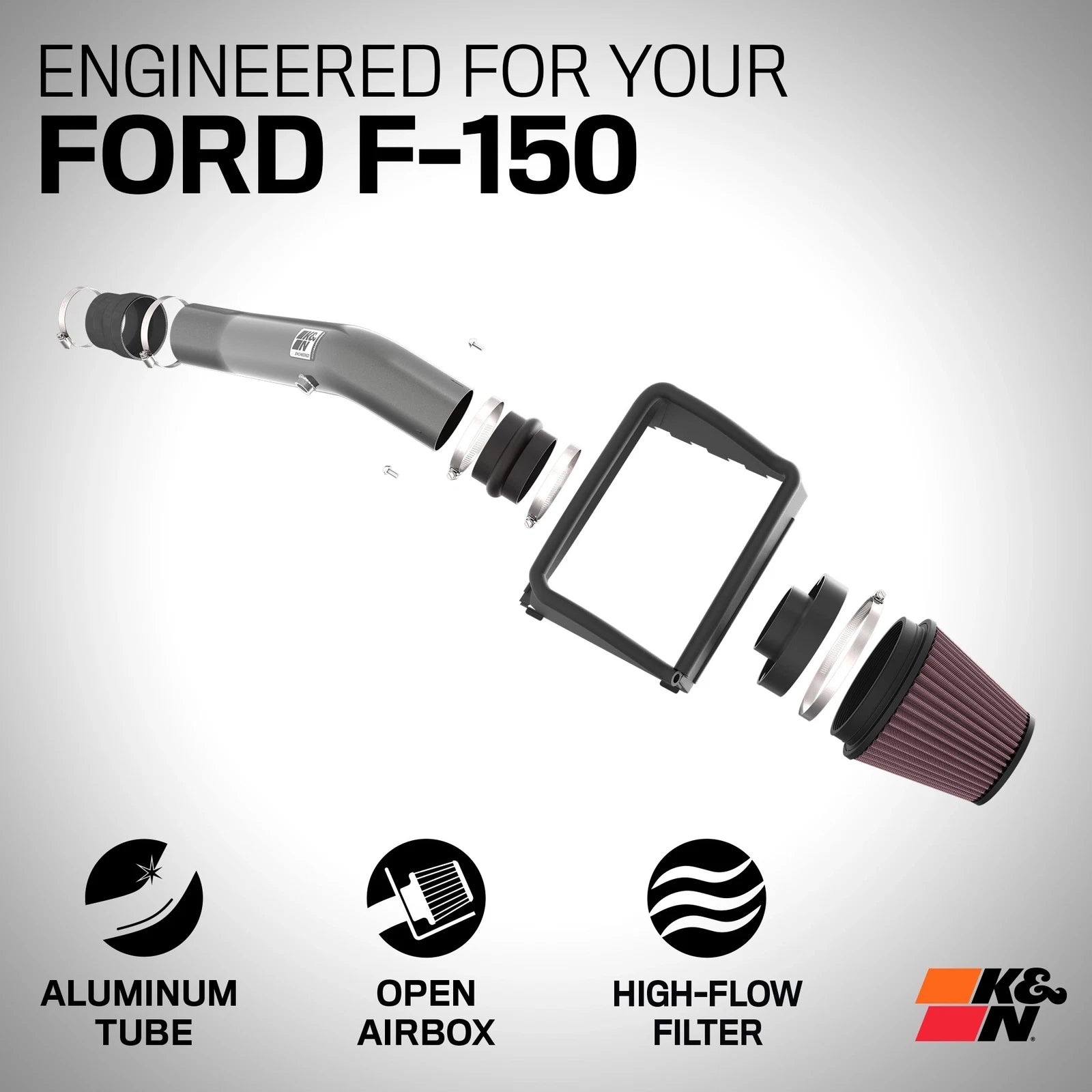 K&N Performance Air Intake System | Ford F-150 (18-24) 3.3L V6 (77-2619KC)