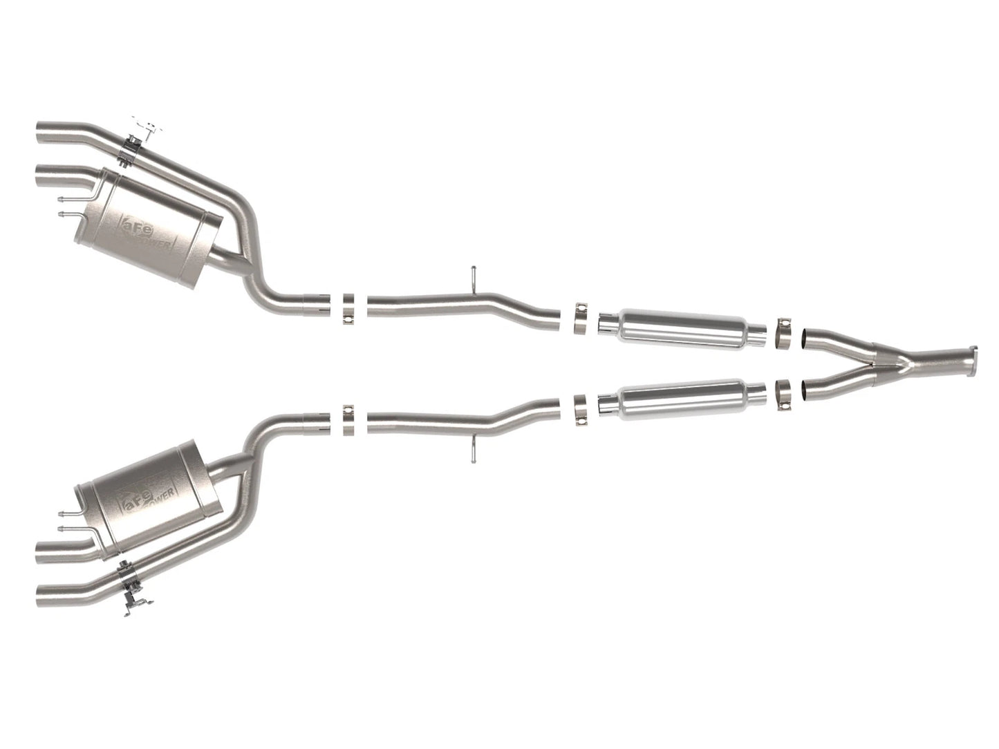 aFe Gemini XV 3in to Dual 2-1/2in SS Cat-Back Exhaust w/ Cut-Out | Kia Stinger (22-23) (49-37024)