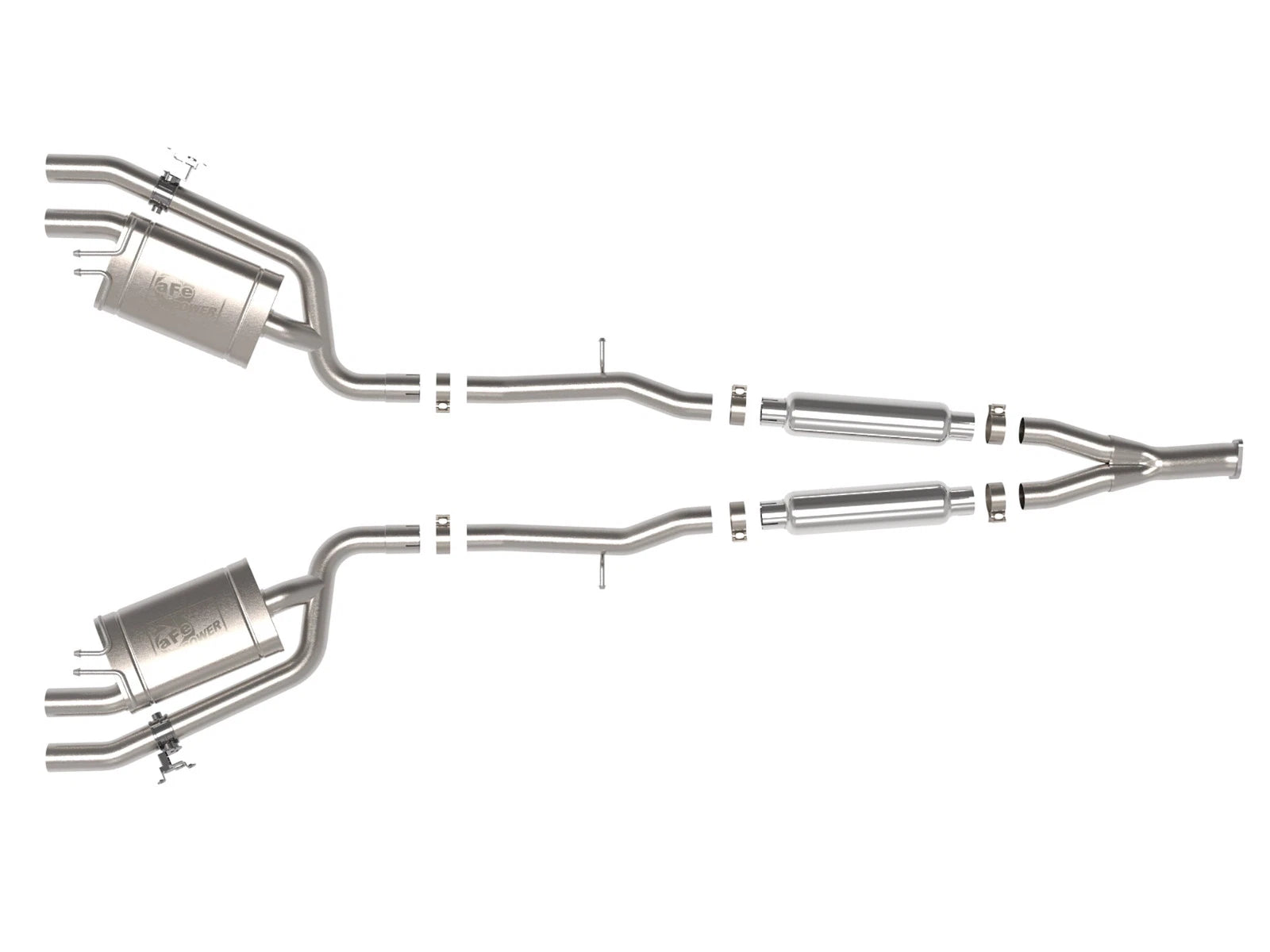 aFe Gemini XV 3in to Dual 2-1/2in SS Cat-Back Exhaust w/ Cut-Out | Kia Stinger (22-23) (49-37024)
