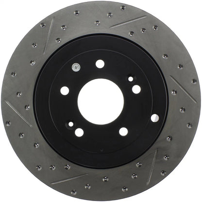 StopTech 127.51035R Rear Right Drilled Slotted Brake Rotor for 2010-2016 Genesis