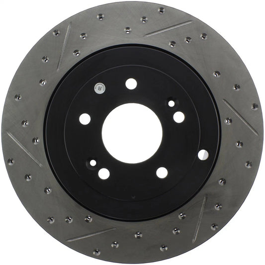 StopTech 127.51035R Rear Right Drilled Slotted Brake Rotor for 2010-2016 Genesis