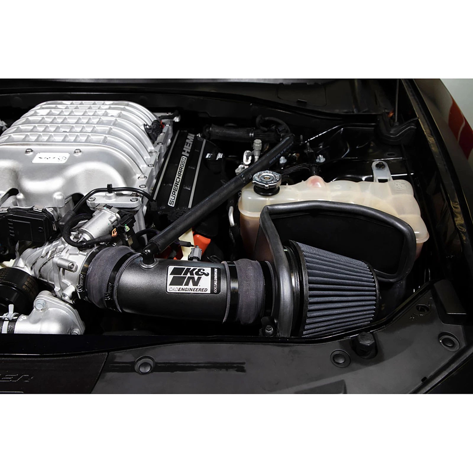 K&N 17-23 Dodge Charger/Challenger Hellcat 6.2L V8 DRYFLOW Performance Air Intake System | Dodge Charger/Challenger (17-23) (30-2553TTK)