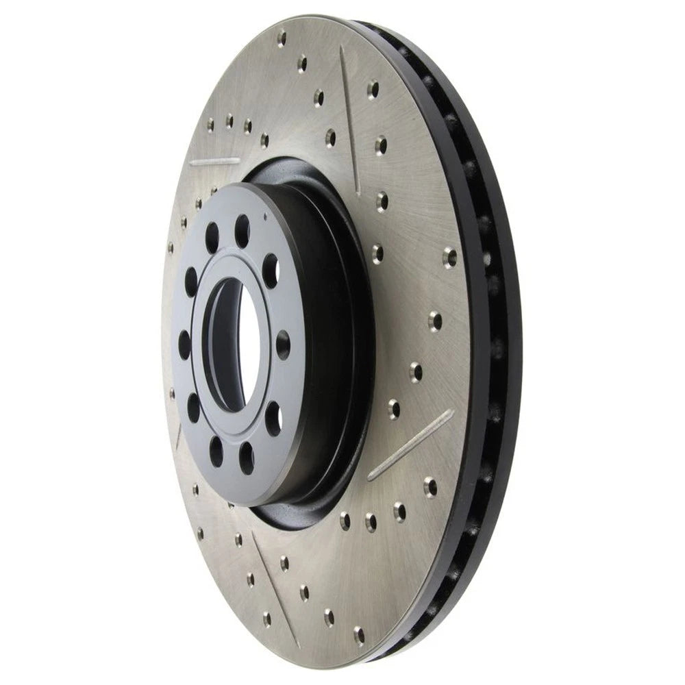 StopTech 127.33098L Front Left Drilled Brake Rotor for 06-18 GTI / 06-21 Passat