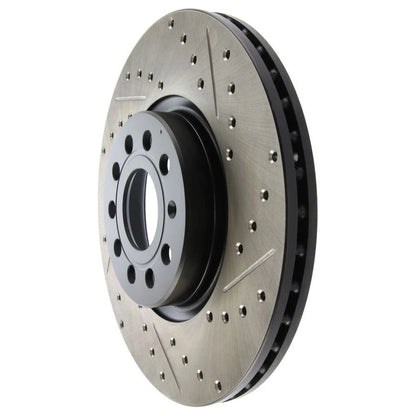 StopTech 127.33098L Front Left Drilled Brake Rotor for 06-18 GTI / 06-21 Passat