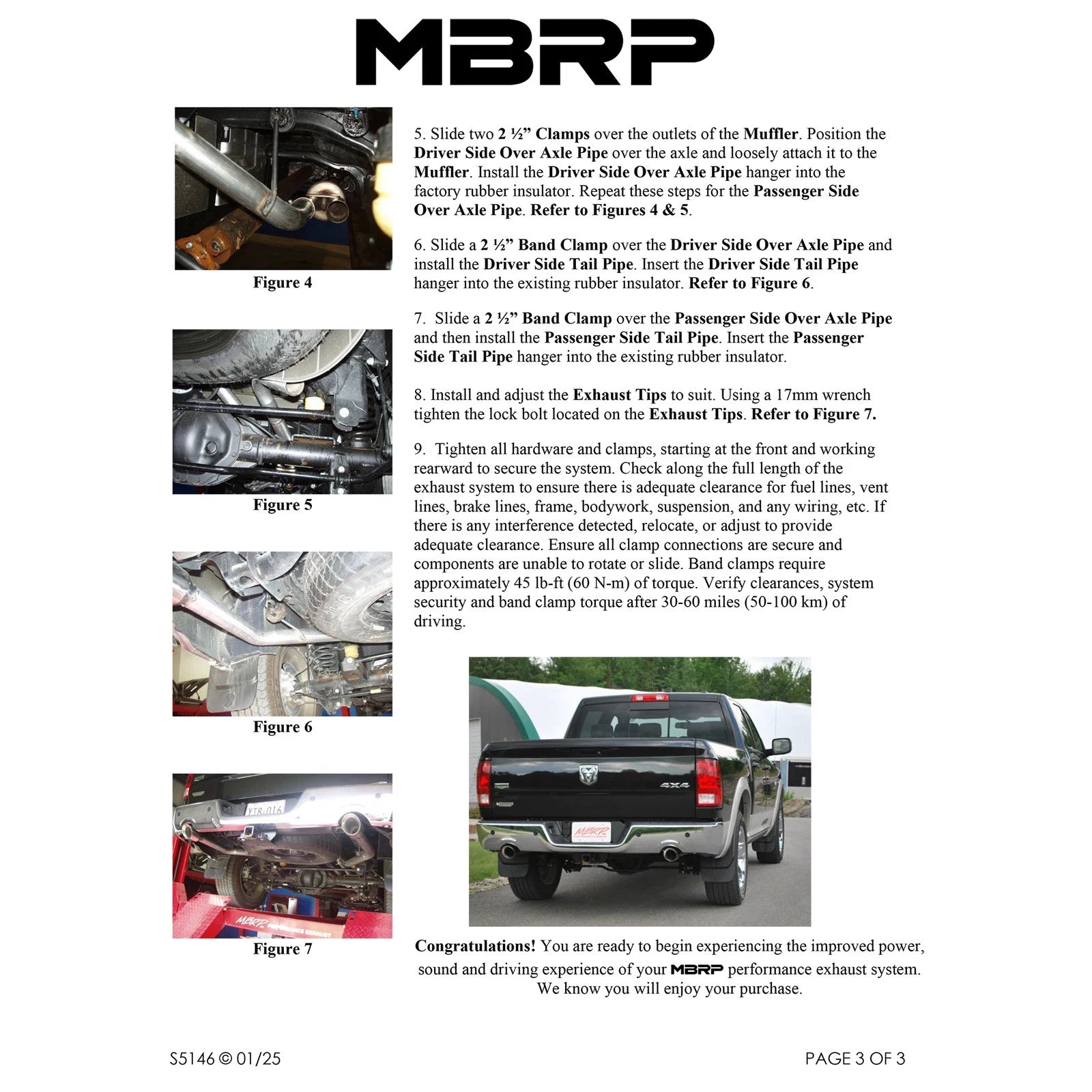 MBRP 3in. Cat-Back D&S Exhaust Ram 1500 09-14 (S5146BLK)