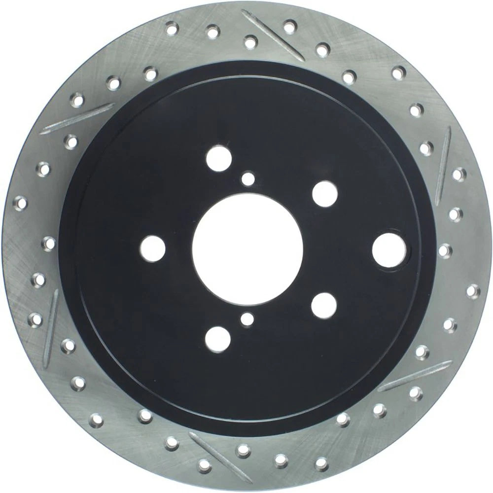 StopTech Slotted & Drilled Left Rear Rotor | Subaru Impreza WRX (08-10) / Coupe/Sedan (08-10) (127.47029L)