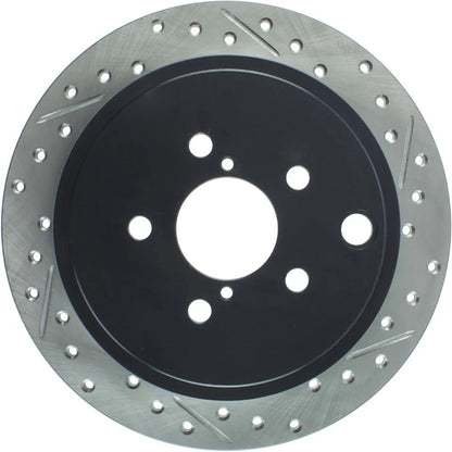 StopTech Slotted & Drilled Left Rear Rotor | Subaru Impreza WRX (08-10) / Coupe/Sedan (08-10) (127.47029L)