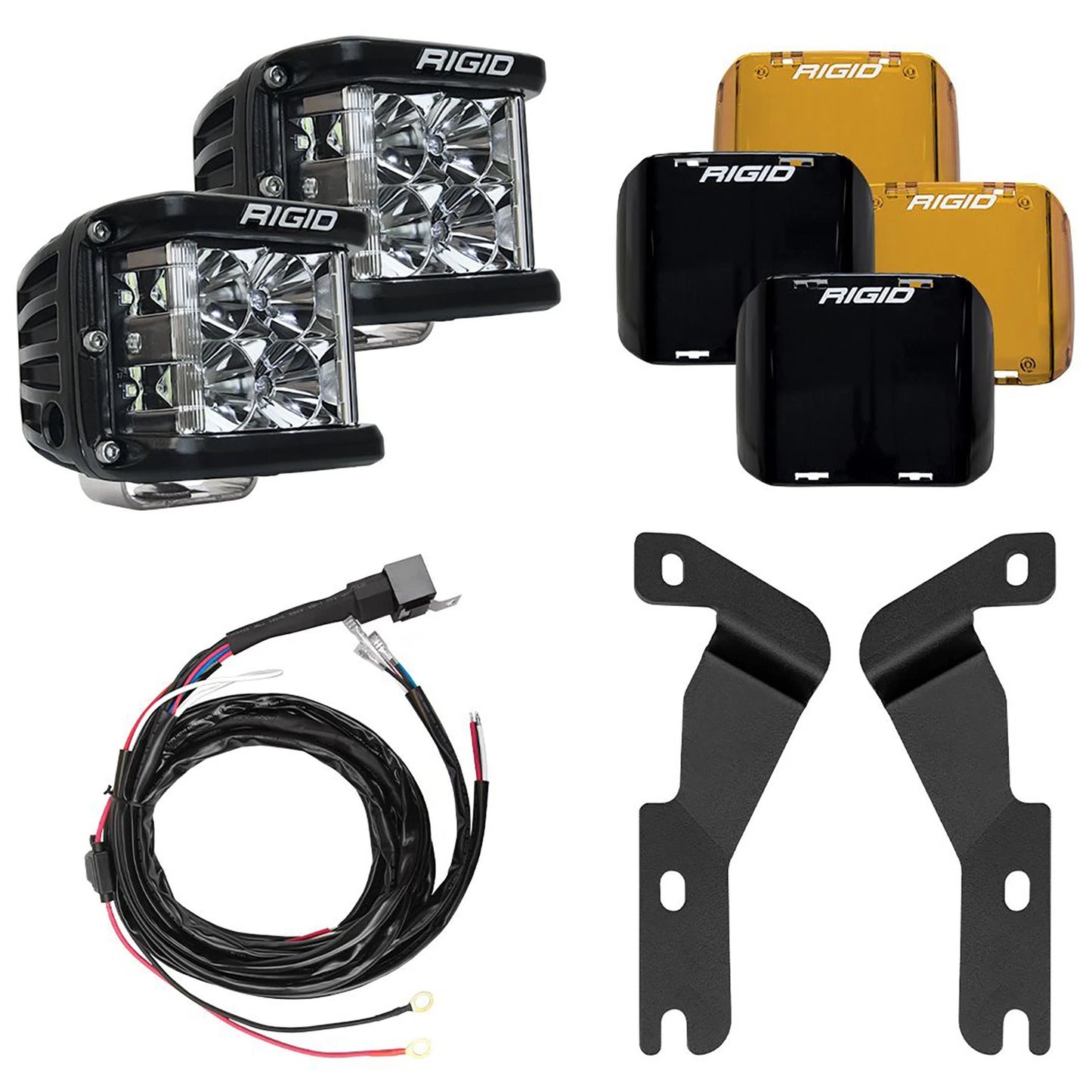 Rigid 46707 D-SS PRO Flood White Square LED Lights Pair Kit Set for 16-23 Tacoma