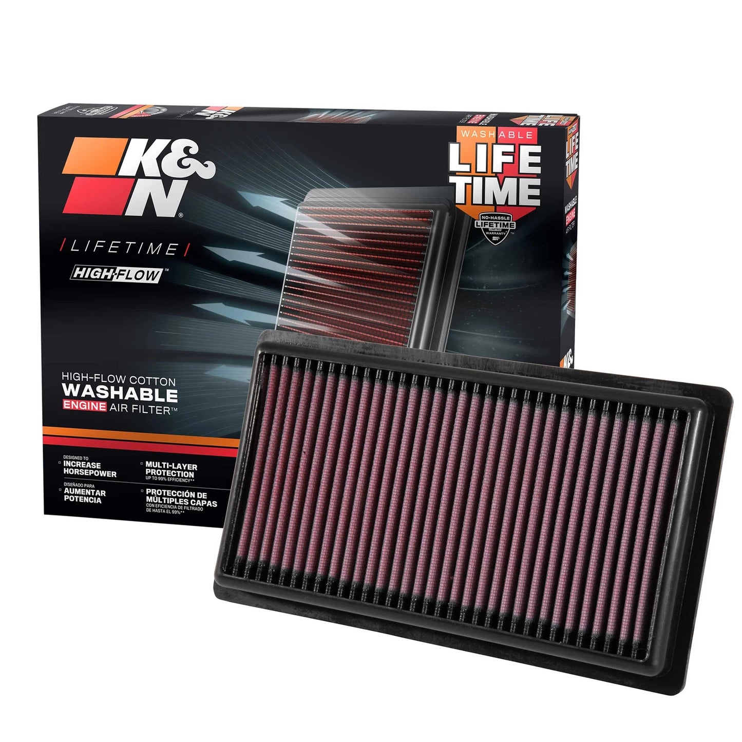 K&N 33-3080 Performance Air Filter for 18-23 Toyota Corolla / 19-22 Lexus UX200