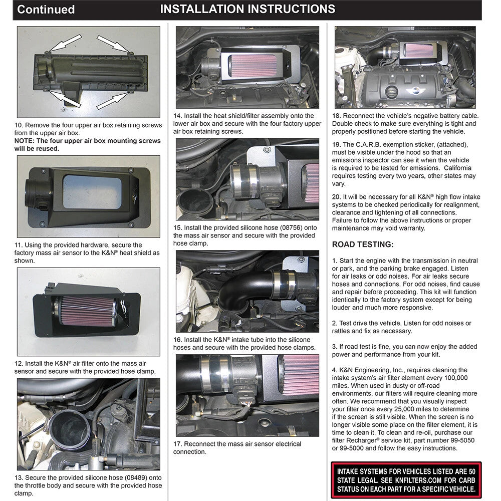 K&N Engineering Typhoon Short Ram Intake: Mini Cooper L4 1.6L 2007 - 2009