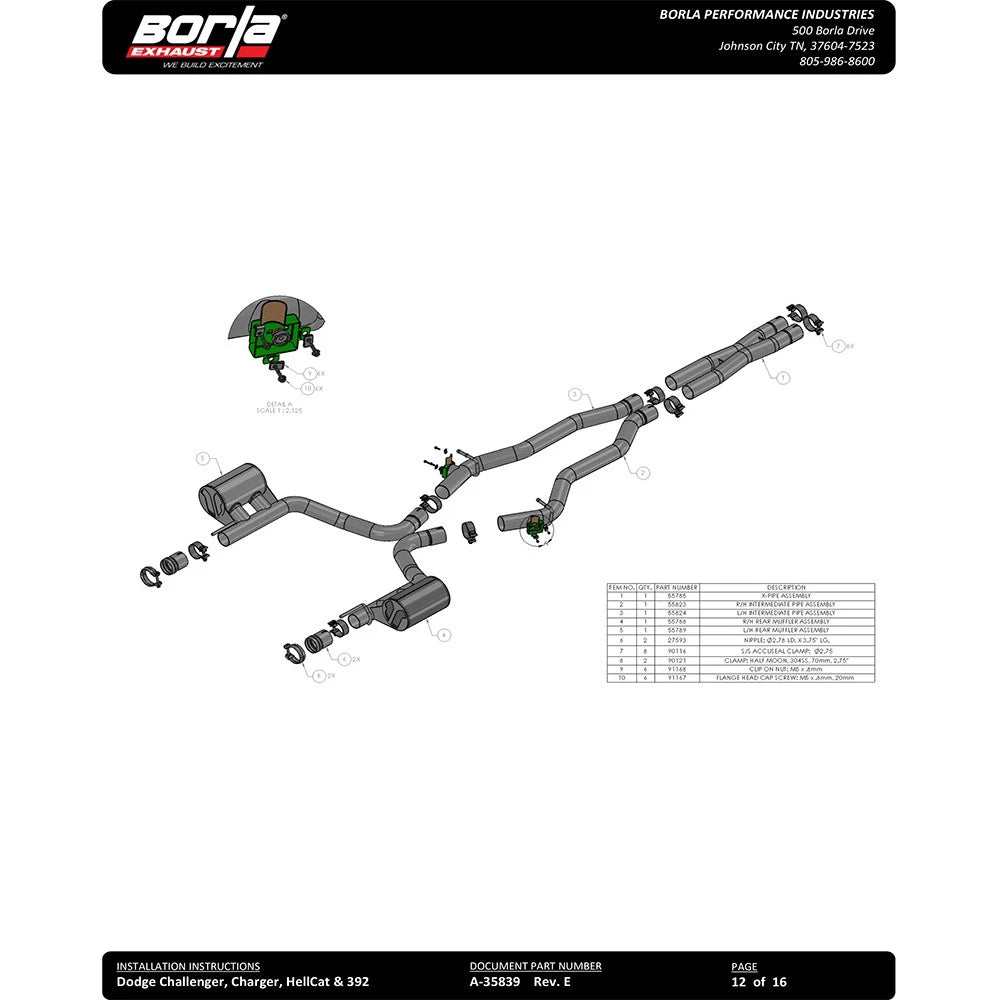 Borla Cat-Back Exhaust System - ATAK | 2015-2020 Dodge Charger 6.4L (140675)