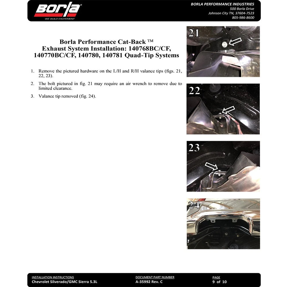Borla Cat-Back Exhaust System - Touring | Multiple Fitments (140780)