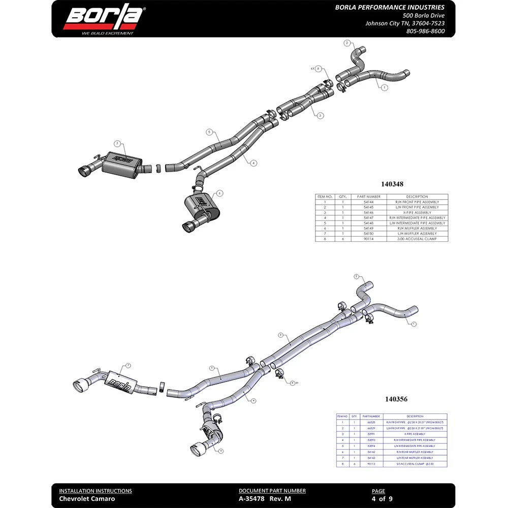 Borla Cat-Back Exhaust System - ATAK | 2012-2015 Chevrolet Camaro Coupe 6.2L (140495)