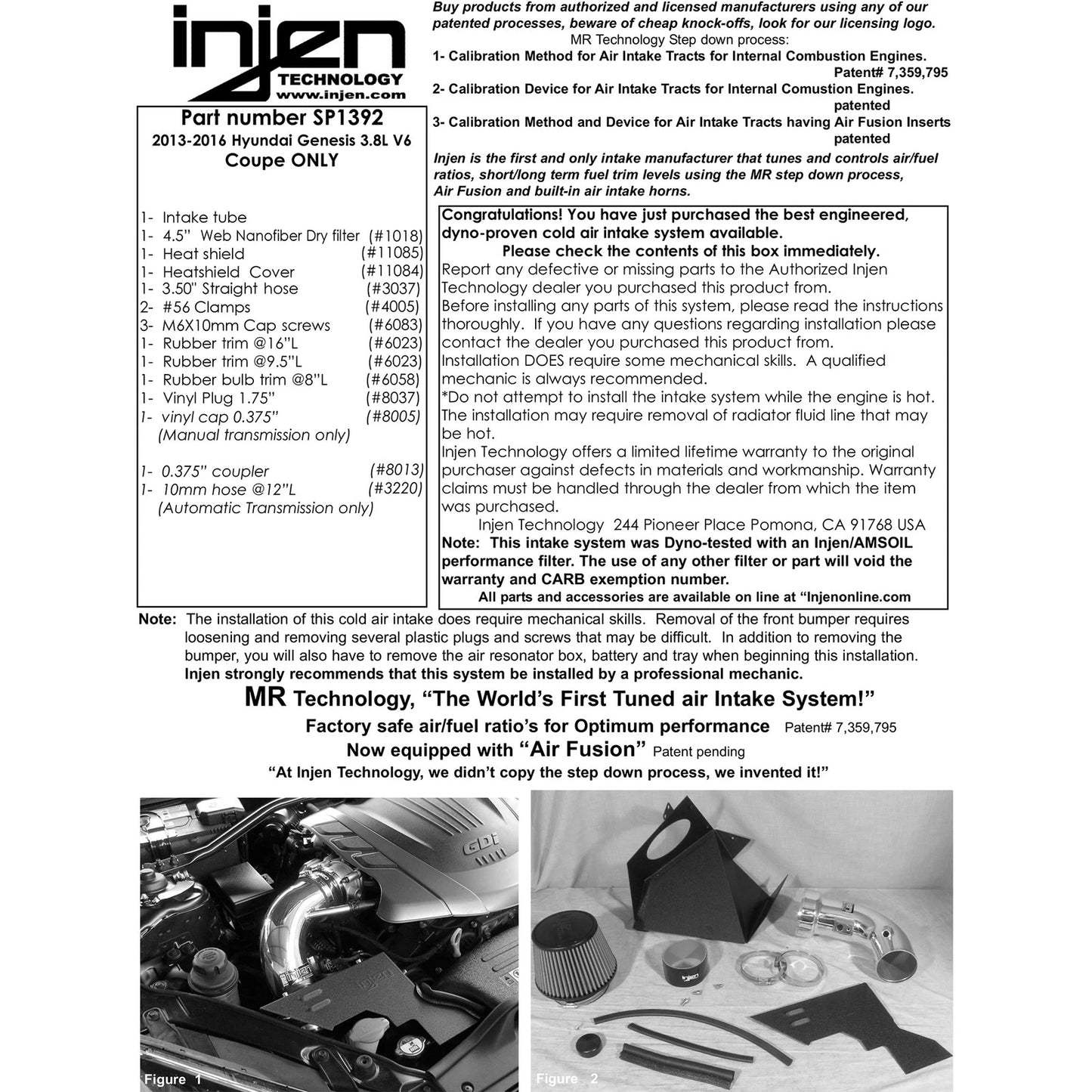 Injen Polished Short Ram Intake | Genesis Coupe 3.8 (13+) (SP1392P)