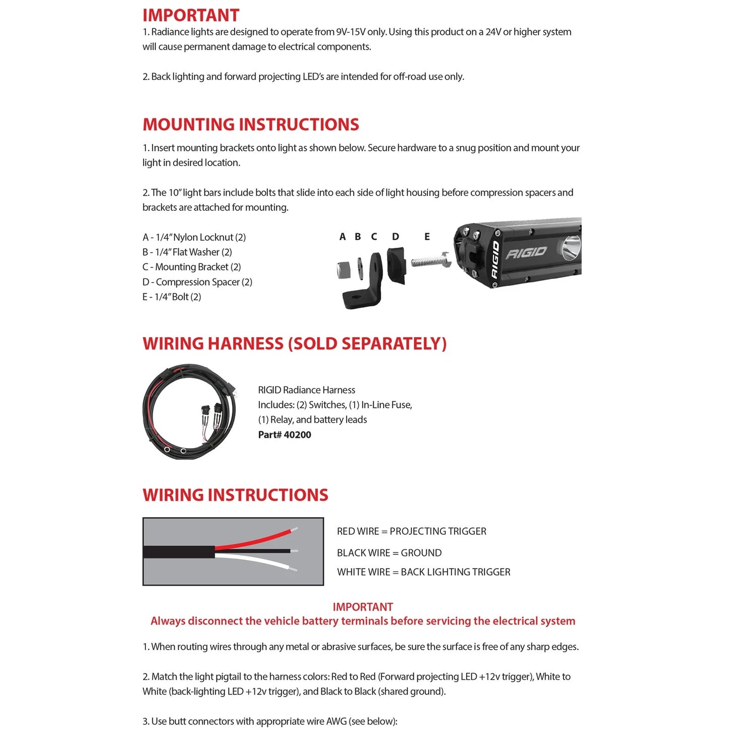 Rigid Industries Rigid Radiance Plus SR-Series LED Light - 40in / RGBW Backlight (RIG240603)