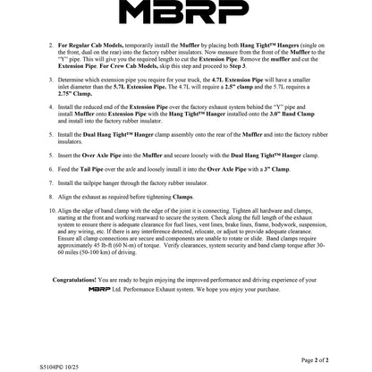 MBRP 3in AL P Series Cat-Back Single Side Exhaust | Dodge Ram 1500 Hemi 5.7L (04-05) (S5104P)