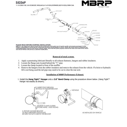 MBRP 3in Cat-Back Single Side AL P Series Exhaust | Ford F150 V6 EcoBoost (11-14) (S5236P)