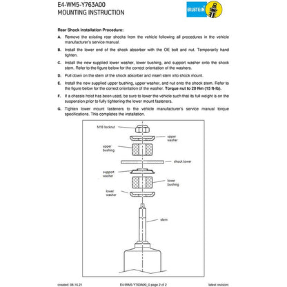 Bilstein 24-185394 B6 Rear Suspension Shock Absorber for 2000-2006 Toyota Tundra