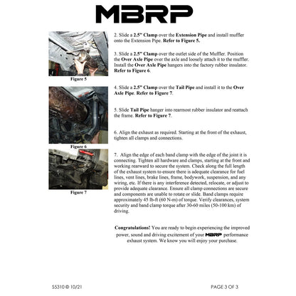 MBRP 2.5in Off-Road Cat-Back Single Rear Exit Tail Exhaust | FJ Cruiser 07-14 (S5310AL)