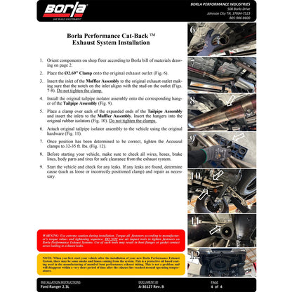 Borla S Type Catback System | Ford Ranger (24+)