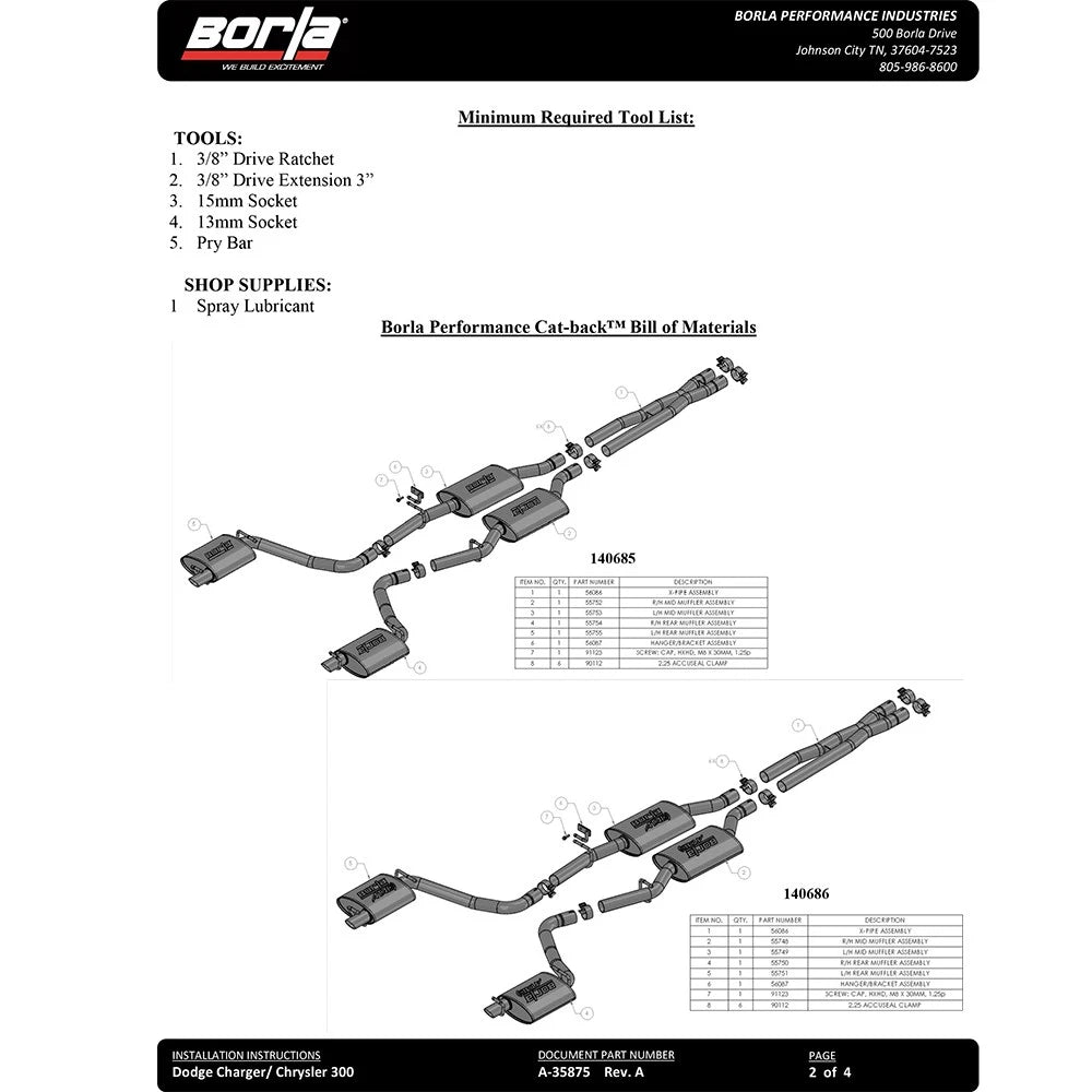 Borla Cat-Back Exhaust System - ATAK | Multiple Fitments (140686)