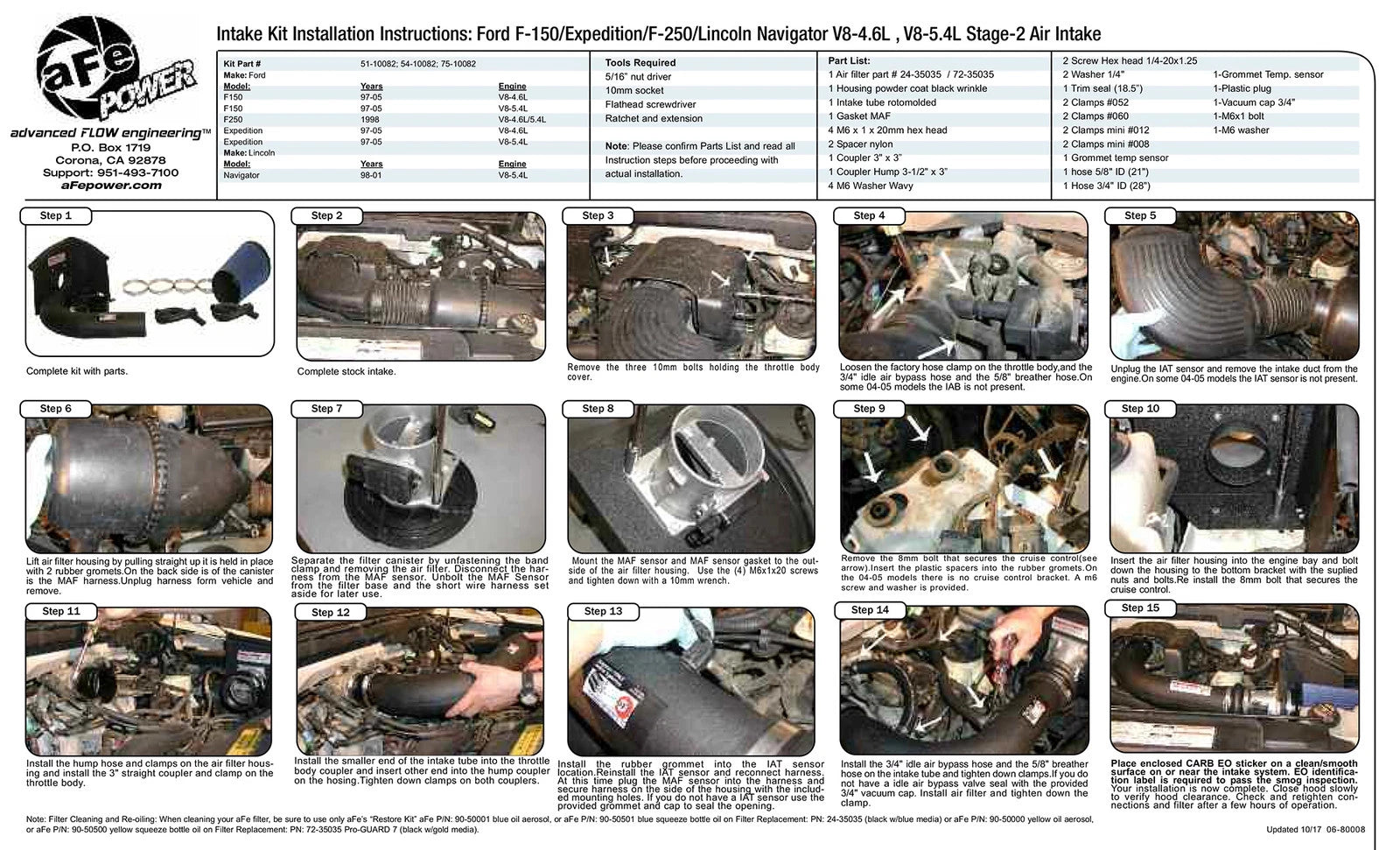 aFe Magnum FORCE Stage-2 Cold Air Intake | Ford F-150 97-05 V8-4.6/5.4L (54-10082) (SPF5410082)