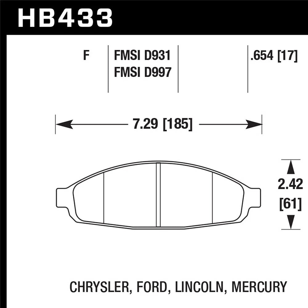 Hawk Performance Street Brake Pads (HB433F.654)
