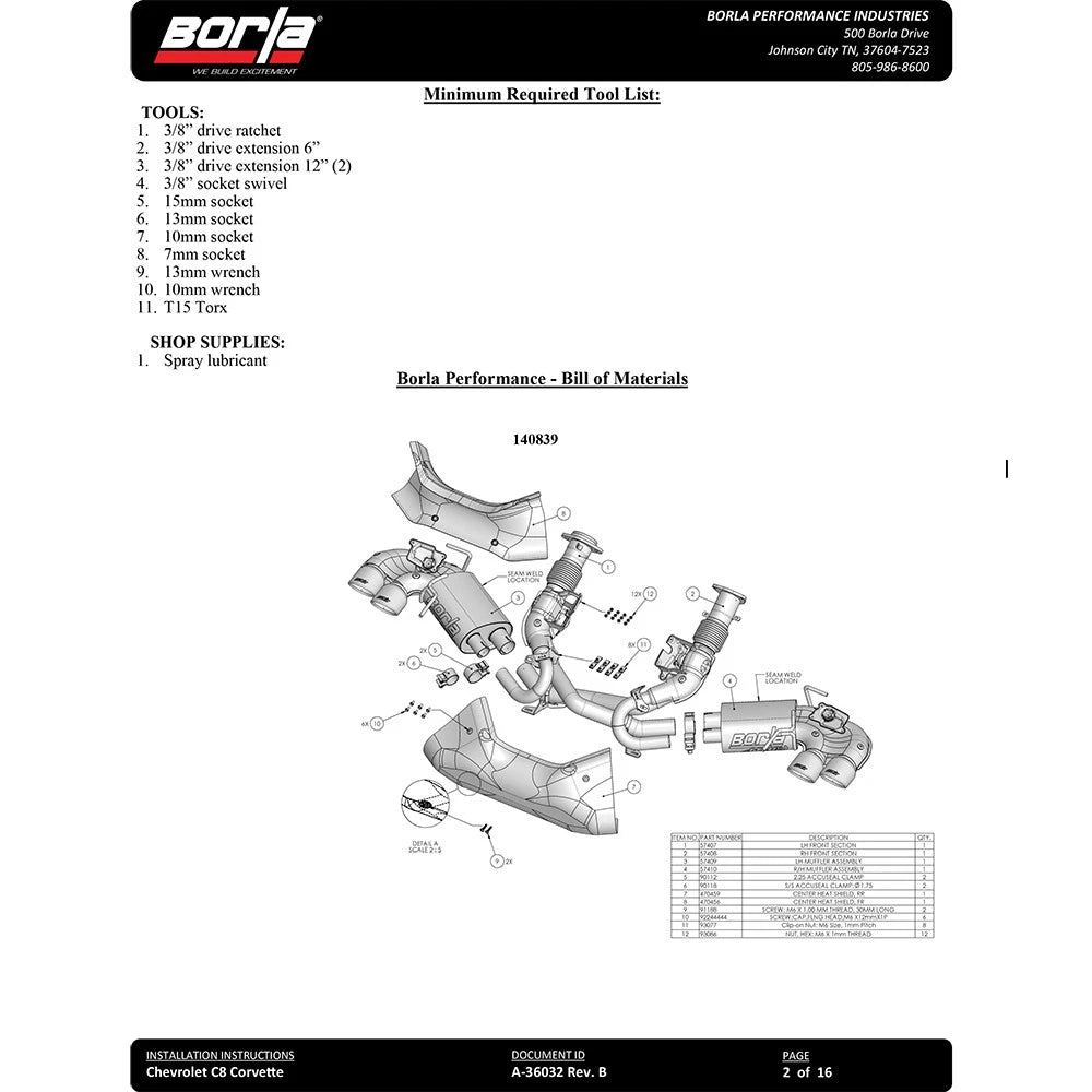 Borla Exhaust Cat-Back Exhaust System | 2020-2021 Chevrolet Corvette (140838/9)