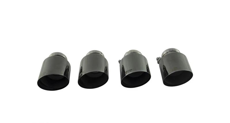 Remus Stainless Steel 102mm Short Style Straight Black Chrome Tail Pipe- Quantity 4