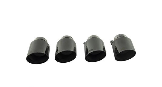 Remus Stainless Steel 102mm Short Style Straight Black Chrome Tail Pipe- Quantity 4
